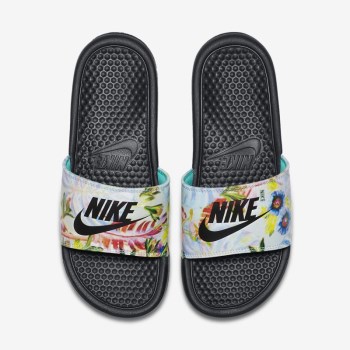 Nike Benassi JDI Floral - Női Szandál - Platina/Fekete